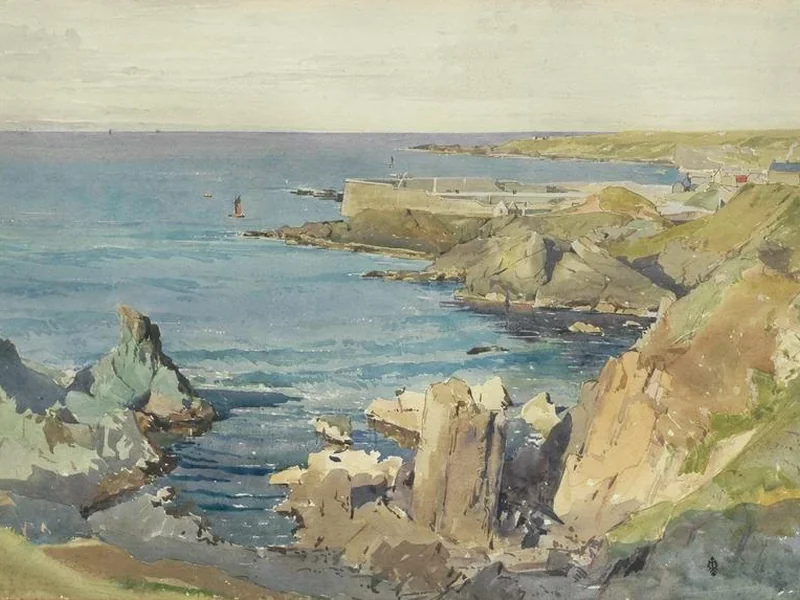 1877-William Grant Murray - Roccia di marmo e porto, Portsoy